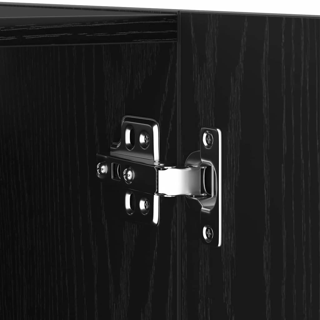 Wall TV Cabinet Wall-mounted 2 pcs Black Oak 30.5 x 30 x 90 cm