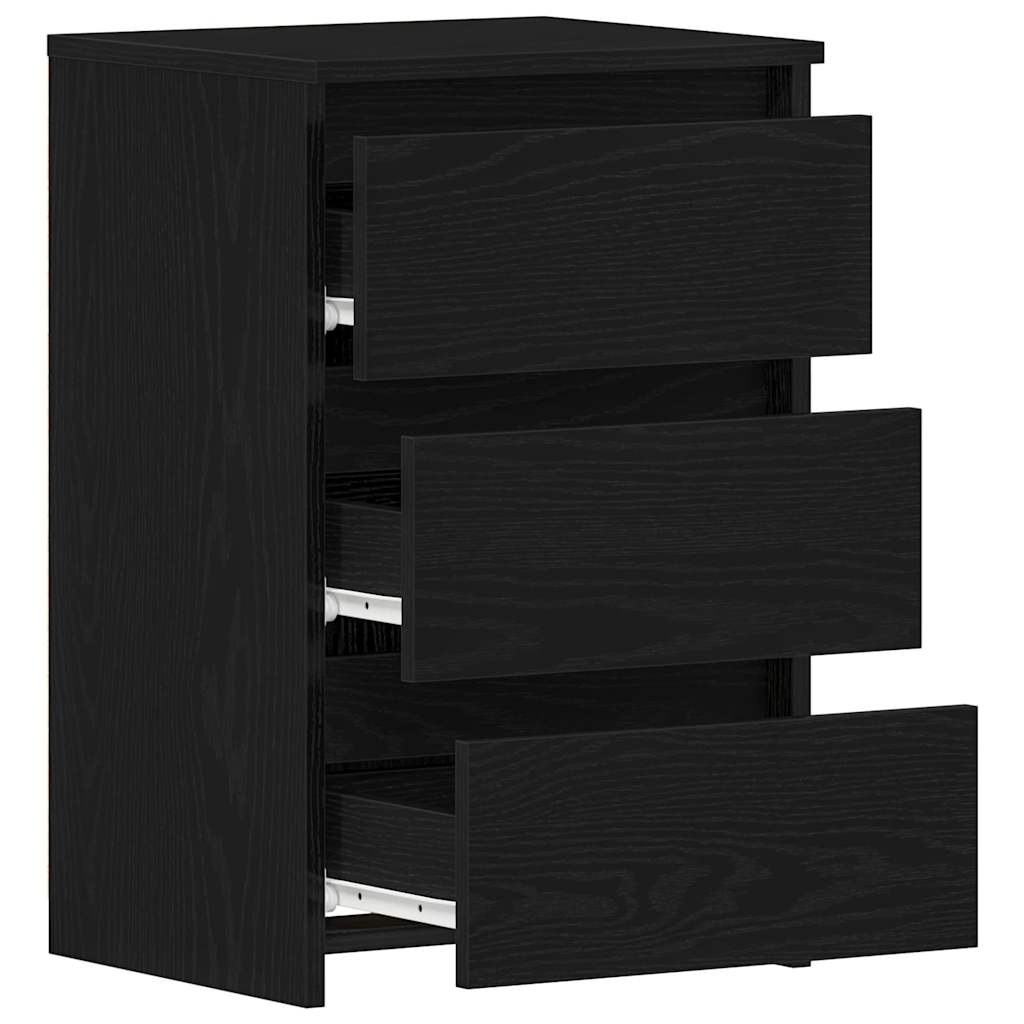 Bedside Cabinet Black oak 40 x 35 x 62.5 cm Engineered wood