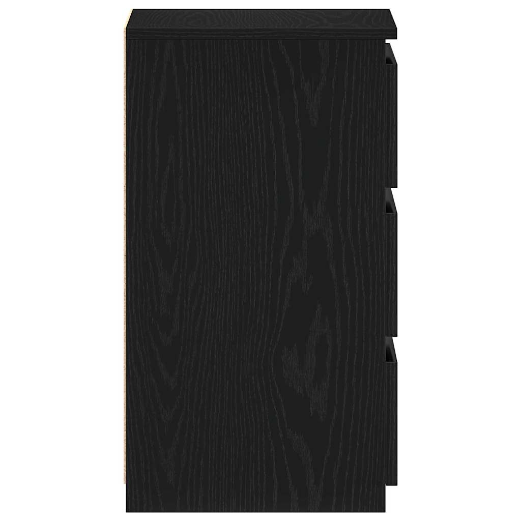Bedside Cabinet Black oak 40 x 35 x 62.5 cm Engineered wood