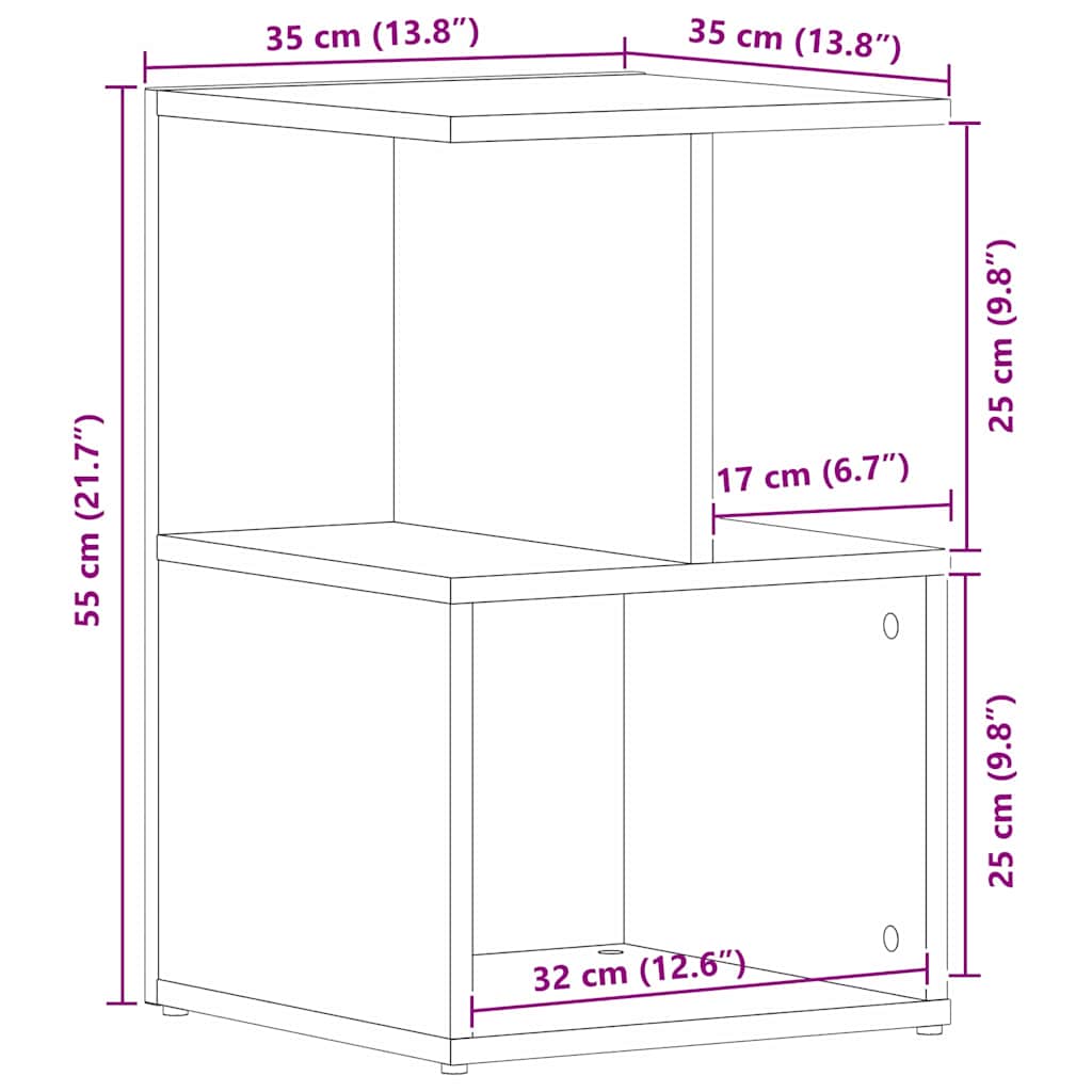 Bedside Cabinet 2 pcs Black oak 35 x 35 x 55 cm Engineered wood