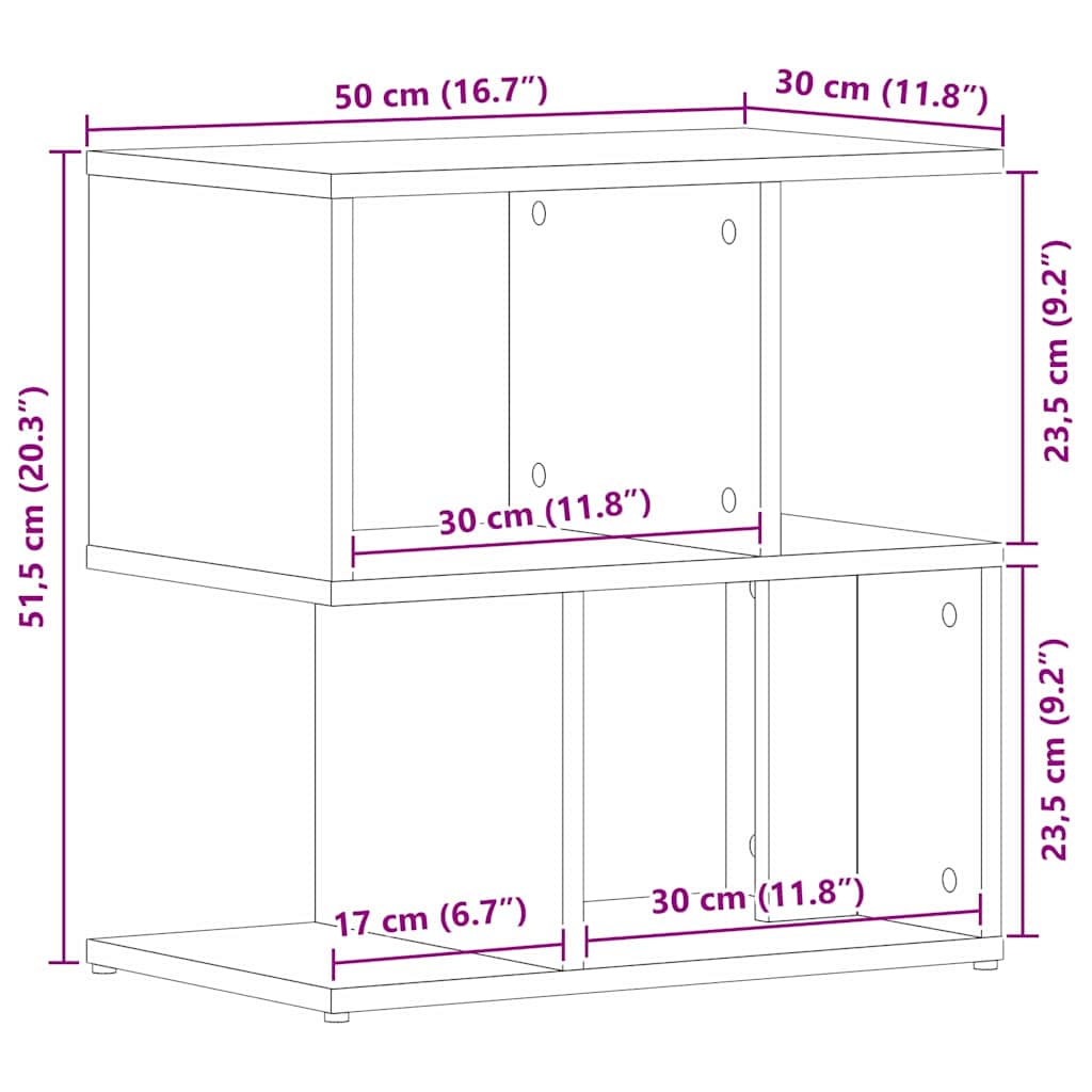 Bedside Cabinet 2 pcs Black oak 50 x 30 x 51,5 cm