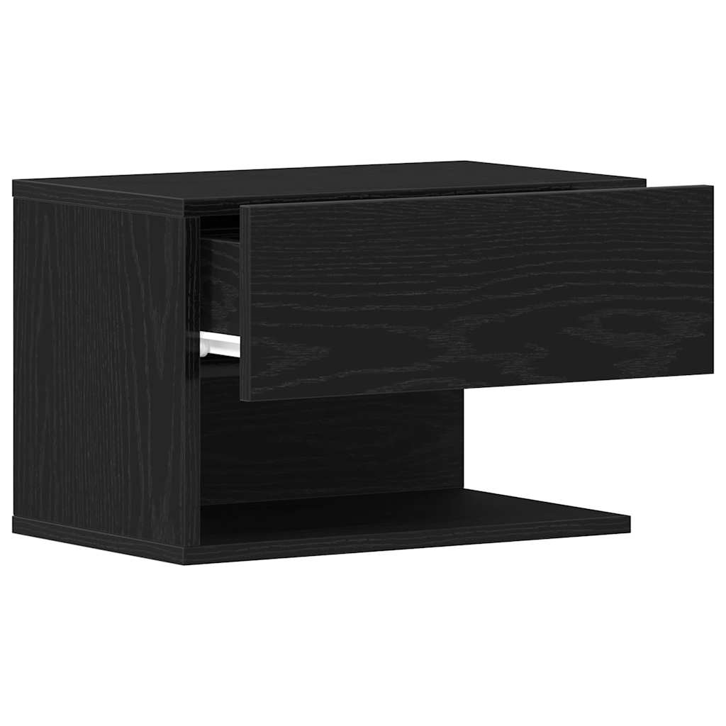 Bedside Cabinet with Drawer 2 pcs Black oak 46 x 29.5 x 30 cm
