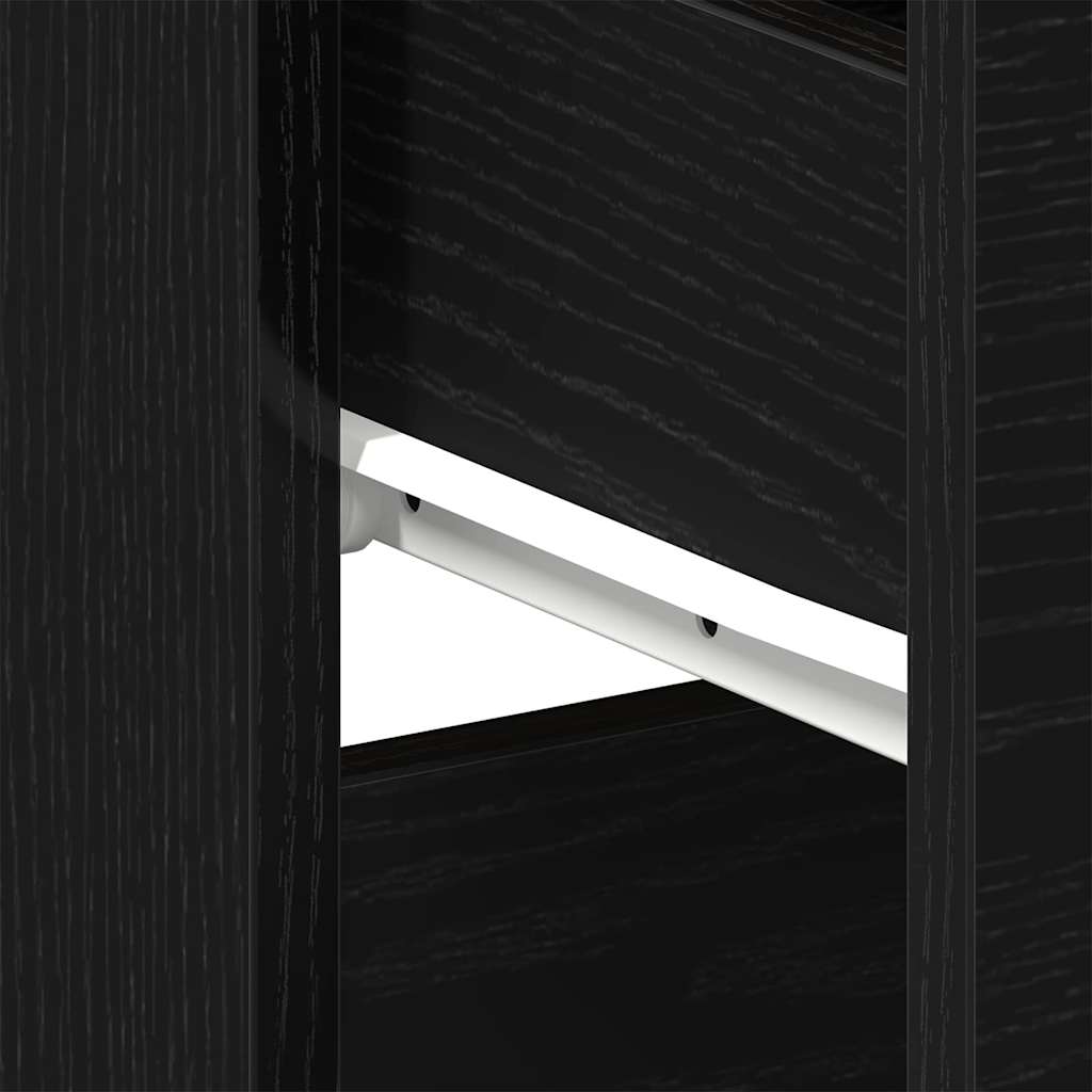 Bedside Cabinet Black oak 40 x 35 x 65 cm Engineered wood