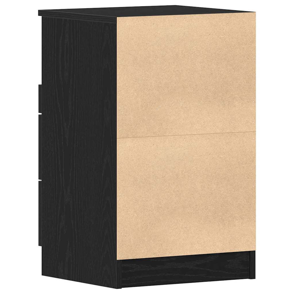 Bedside Cabinet Black oak 40 x 35 x 65 cm Engineered wood