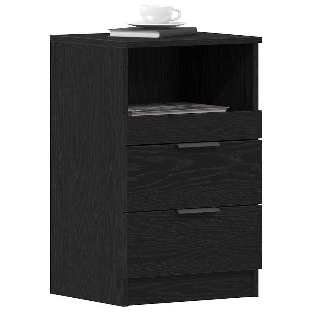 Bedside Cabinet Black oak 40 x 35 x 65 cm Engineered wood