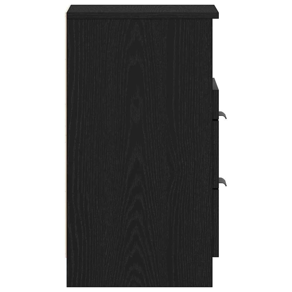 Bedside Cabinet Black oak 40 x 35 x 65 cm Engineered wood