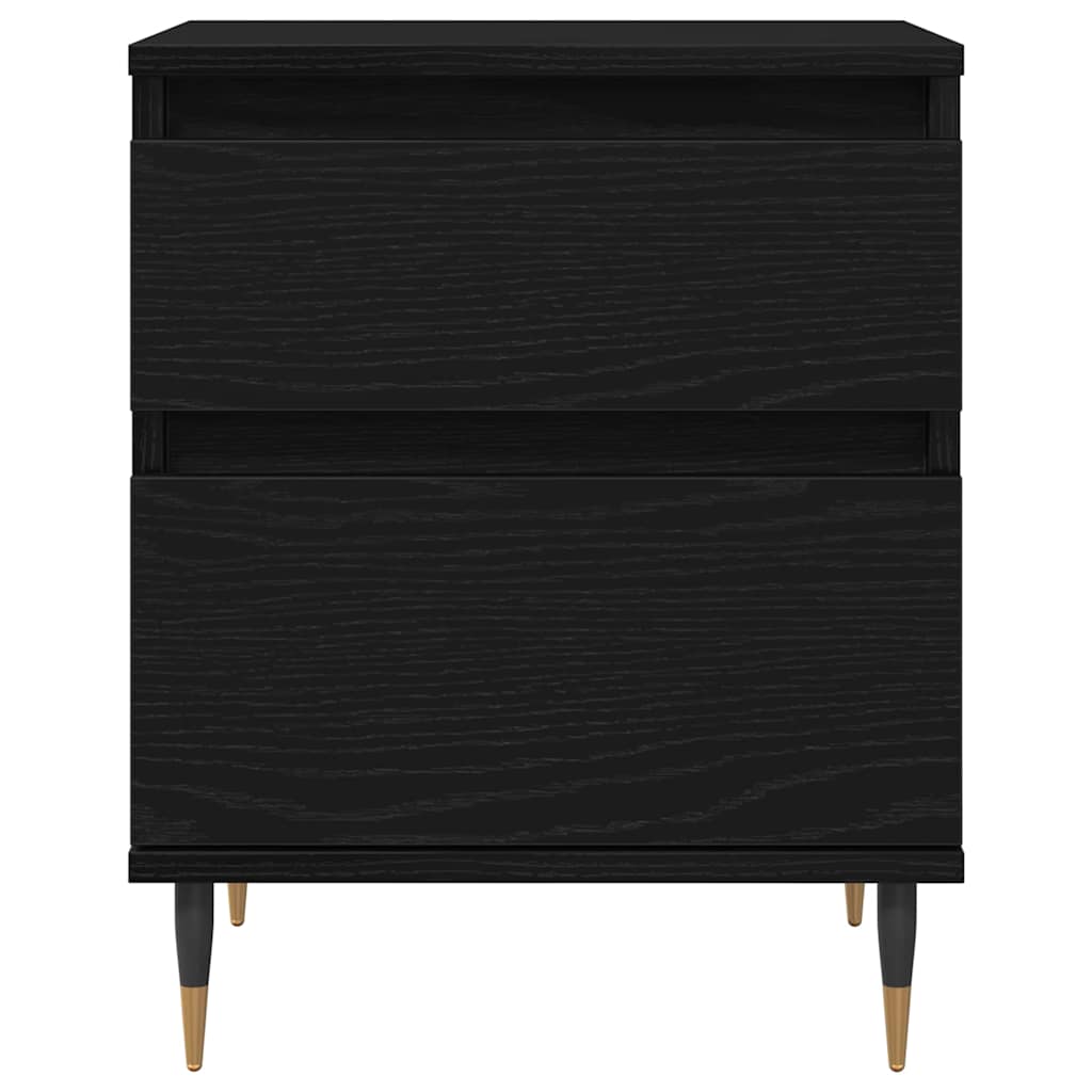 Bedside Cabinet with Drawer Black oak