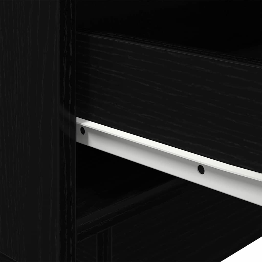 Bedside Cabinet with Drawer 2 pcs Black Oak 45 x 40 x 55 cm