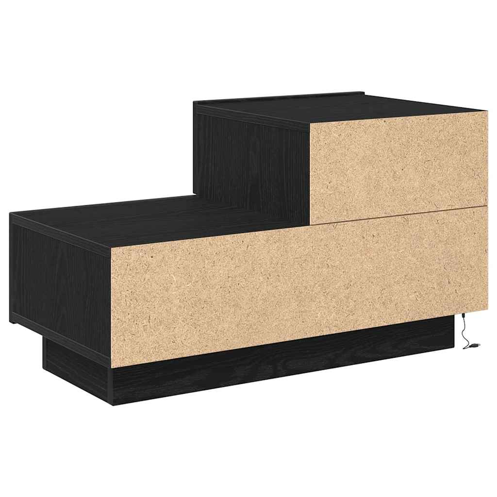 Bedside Cabinet Black oak 70 x 36 x 40.5 cm Engineered wood