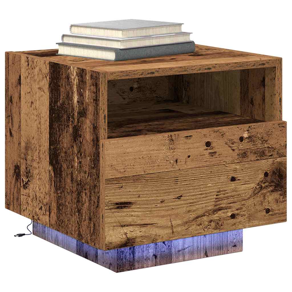 Bedside Cabinet 2 pcs Old wood 40 x 39 x 37 cm Engineered wood
