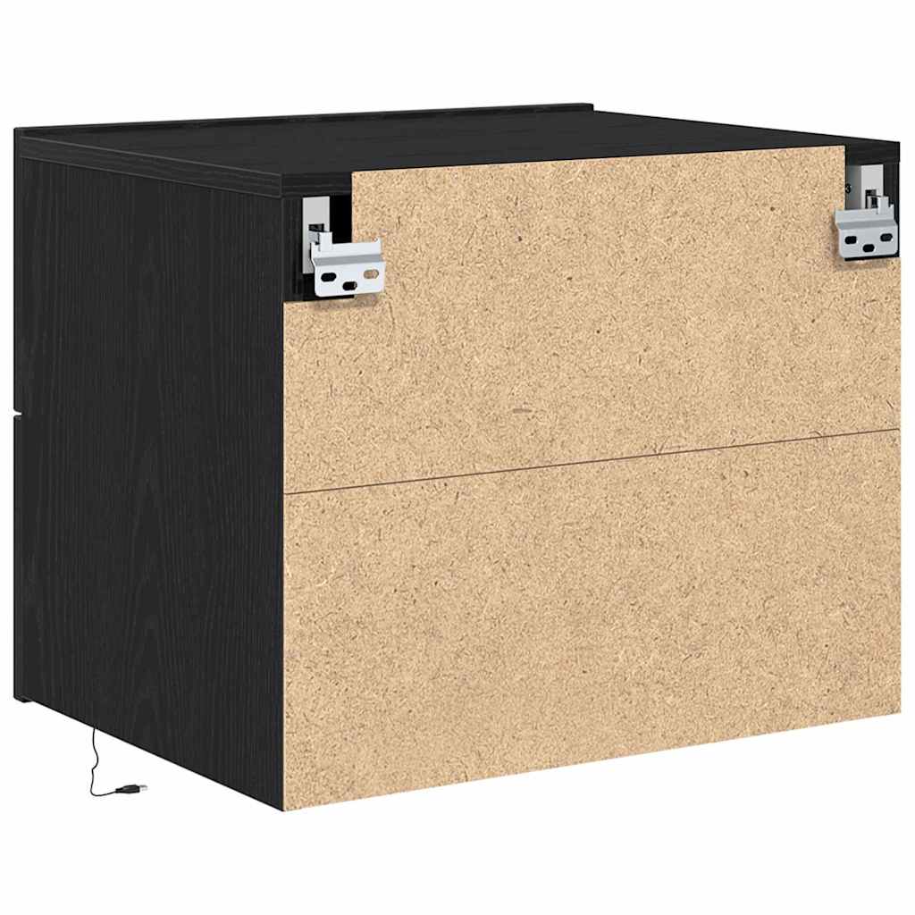Wall-mounted Bedside Cabinet Black oak 50 x 39 x 41 cm