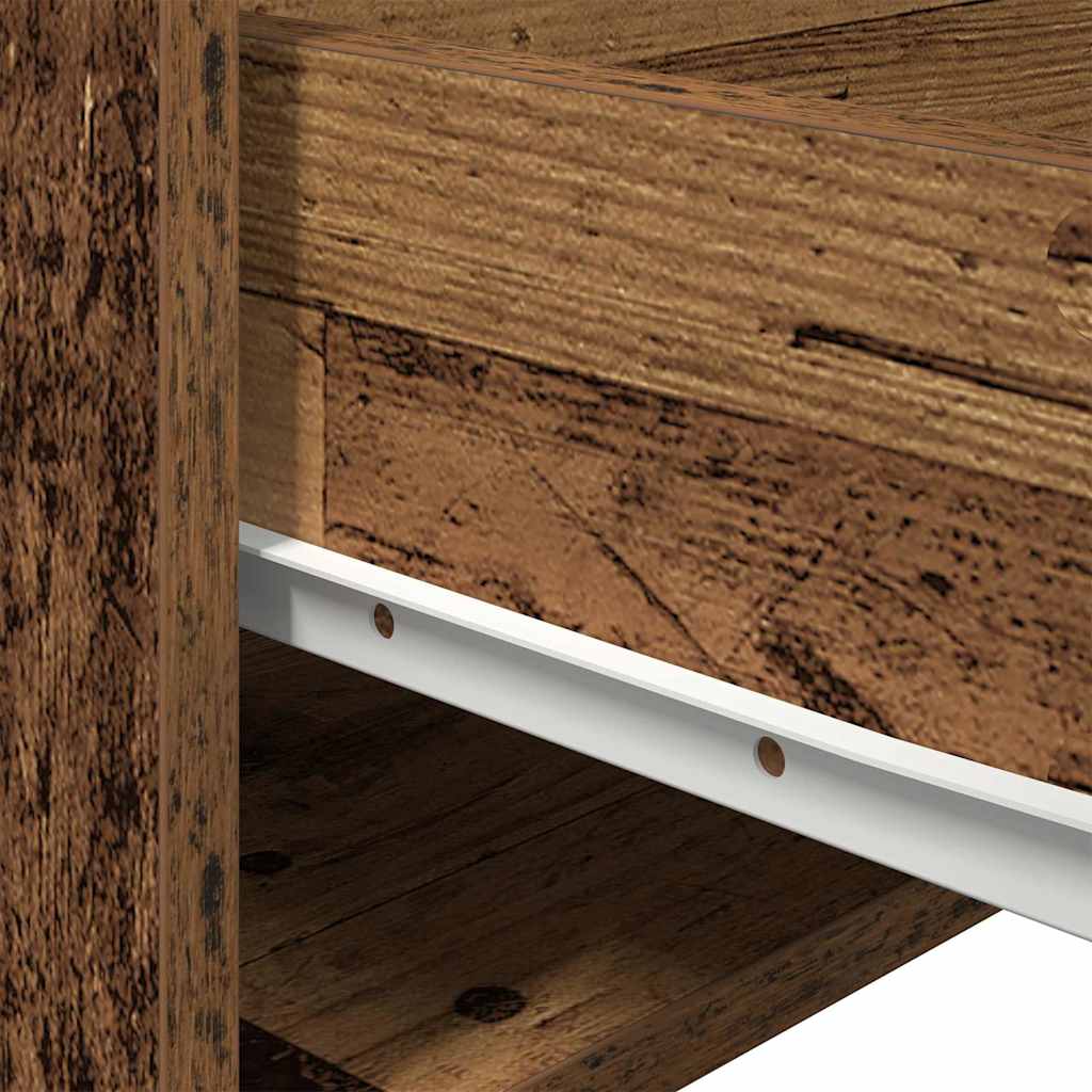 Wall-mounted Bedside Cabinet with Drawer 2 pcs Old Wood