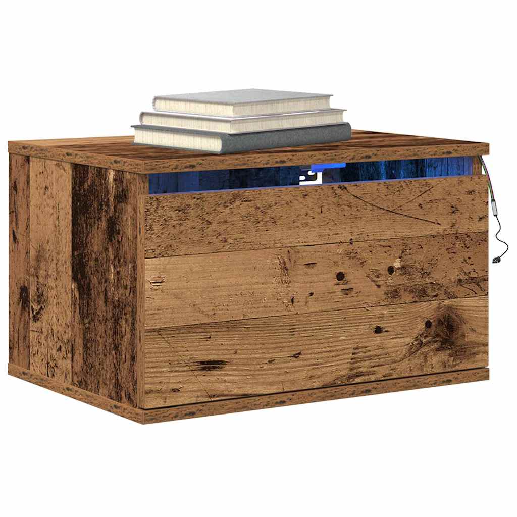 Wall-mounted Bedside Cabinet 2 pcs Old wood 50 x 36 x 30 cm