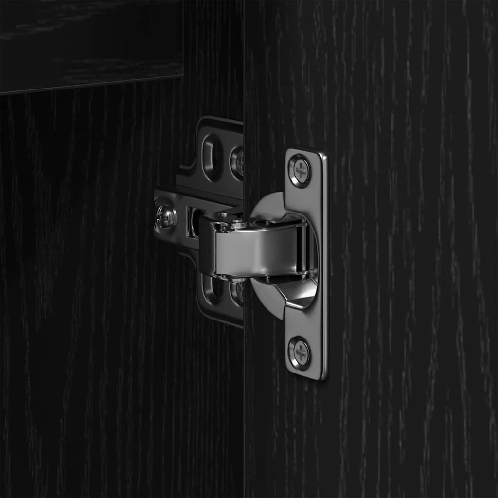 Bathroom Sink Cabinet Black Oak 80 x 30 x 60 cm Engineered Wood