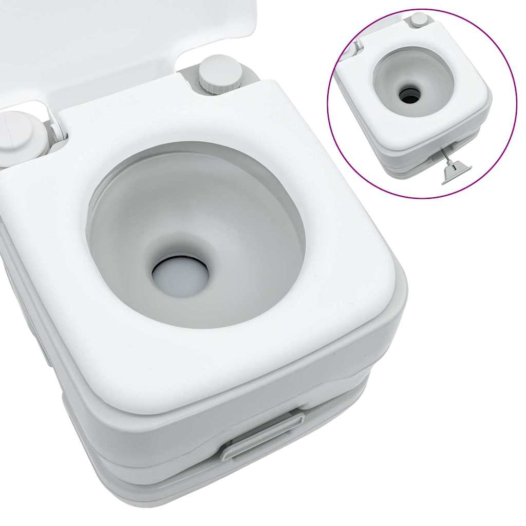 Portable Camping Toilet Grey 41.5 x 36.5 x 30 cm
