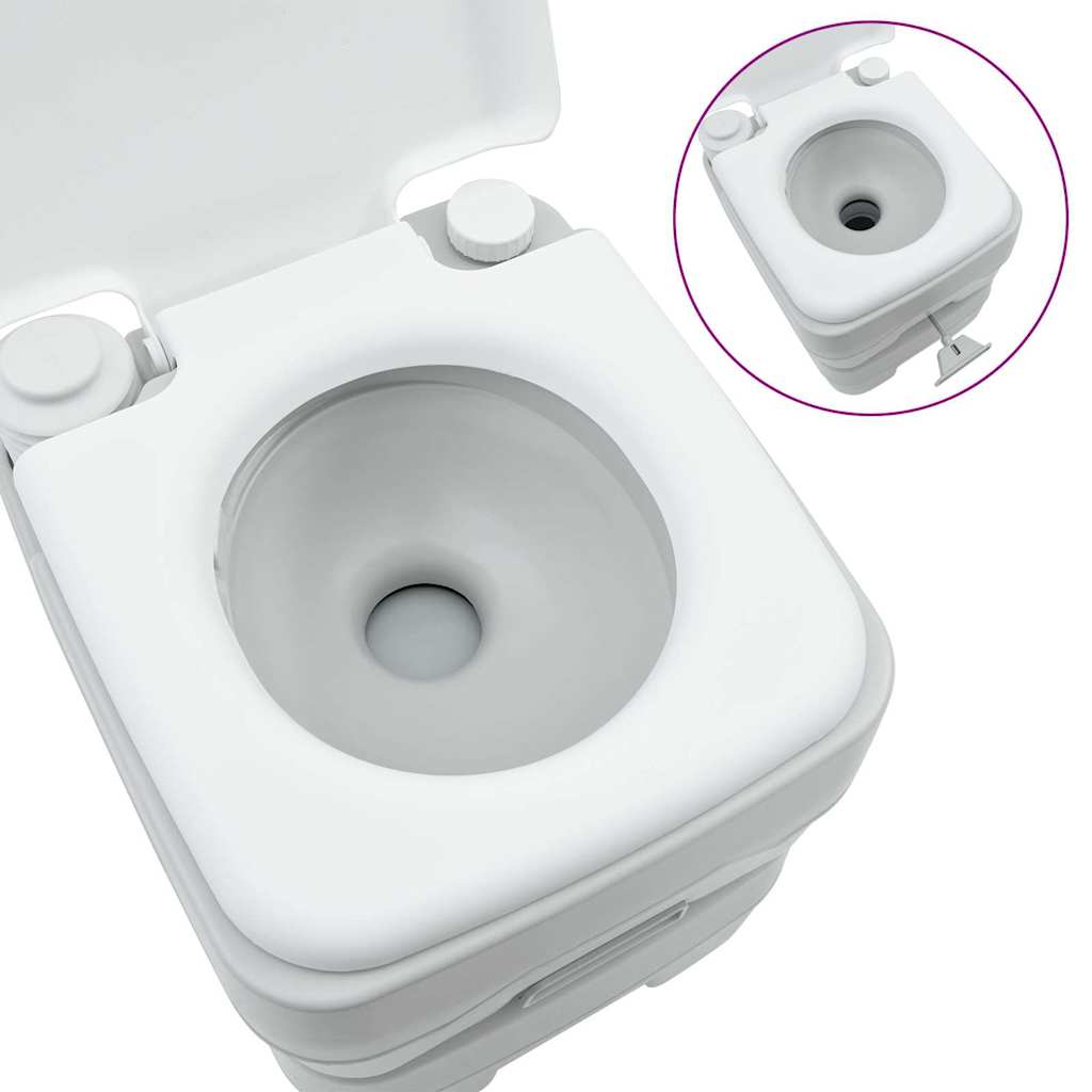 Portable Camping Toilet Grey 41.5 x 36.5 x 42 cm