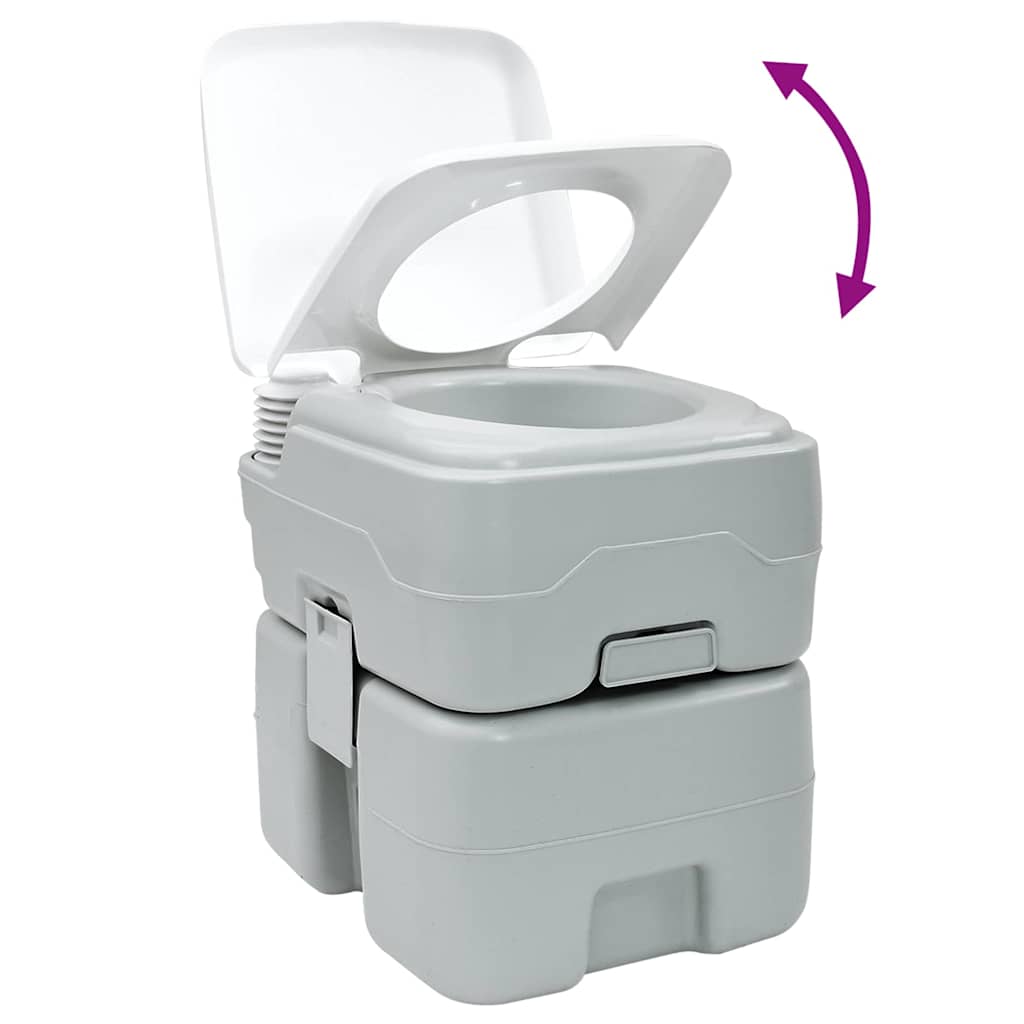 Portable Camping Toilet Grey 41.5 x 36.5 x 42 cm