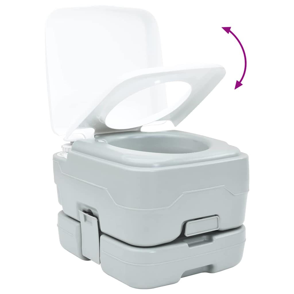 Portable Camping Toilet Grey and white 41.5 x 36.5 x 30 cm