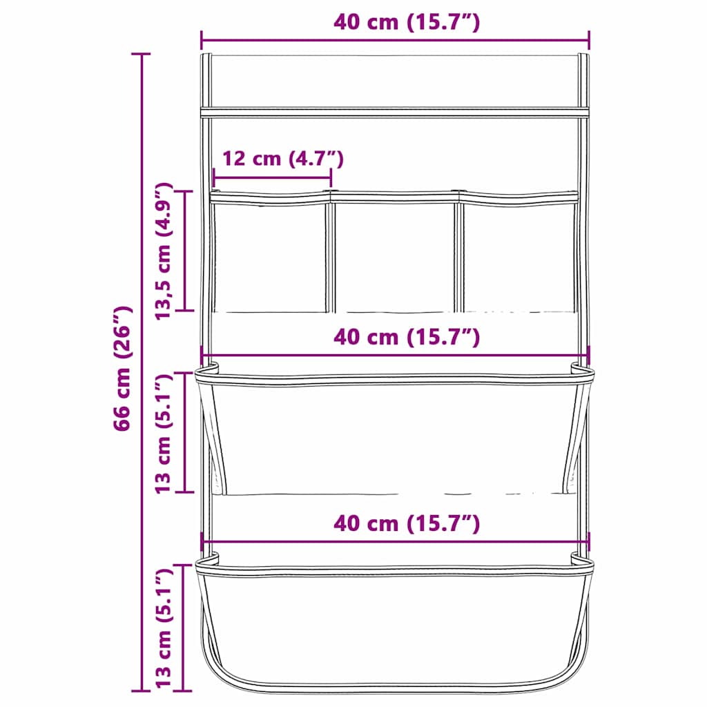 Storage bag with Storage Grey 66 x 40 cm Oxford