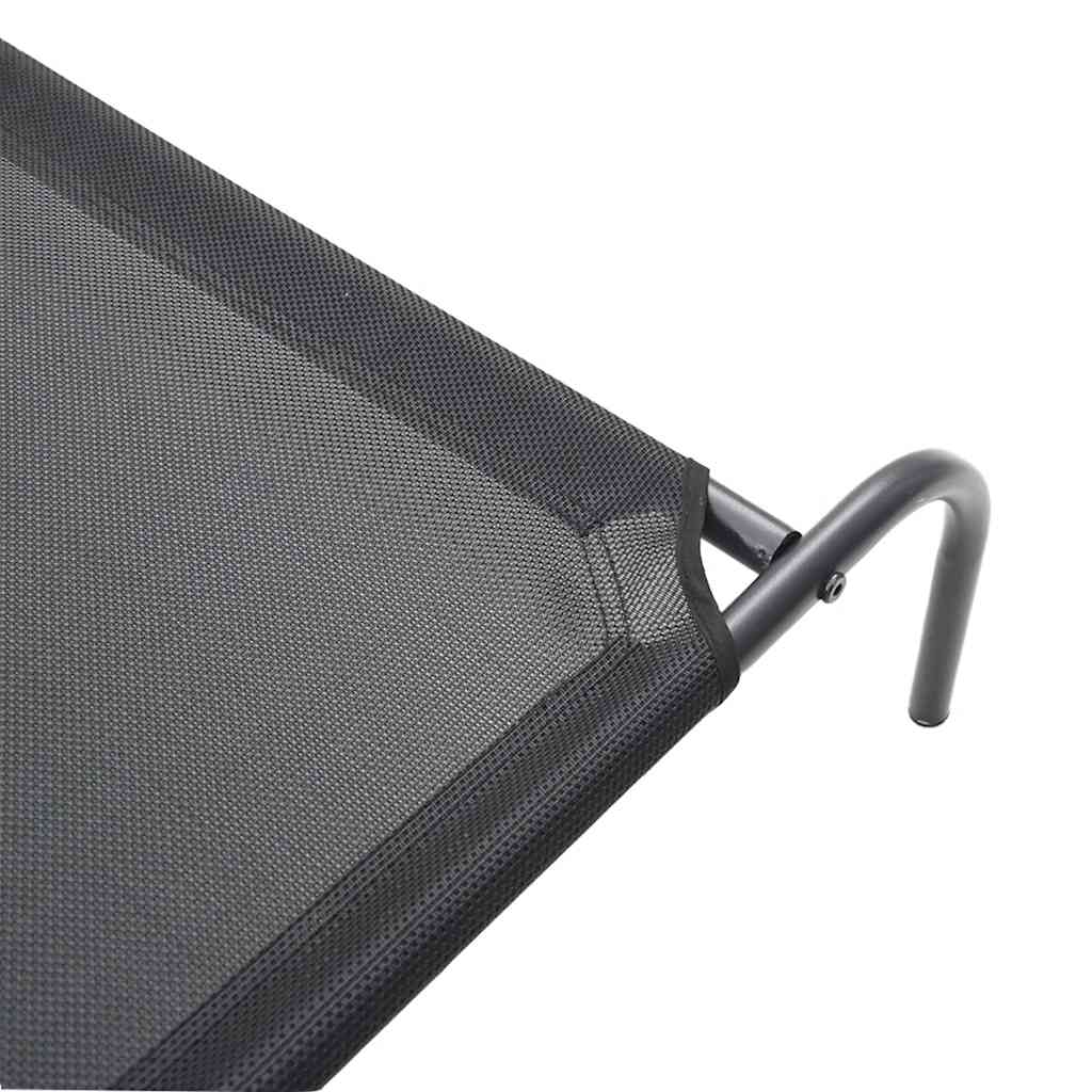 Elevated Dog Bed Black 130x80x20 cm Textilene and Steel