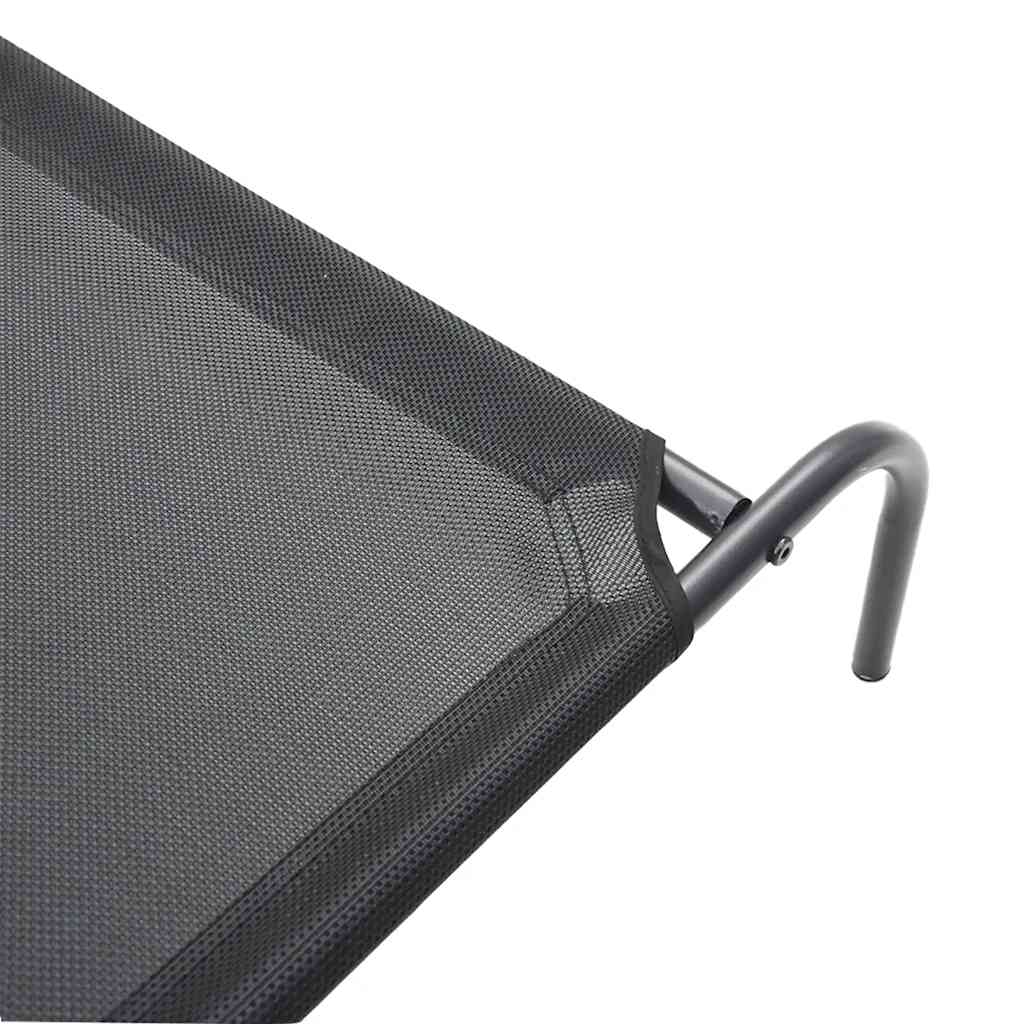 Elevated Dog Bed Black 150x90x20 cm Textilene and Steel