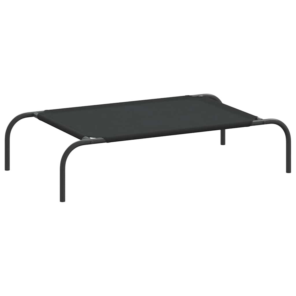 Elevated Dog Bed Black 90x50x20 cm Oxford Fabric and Steel