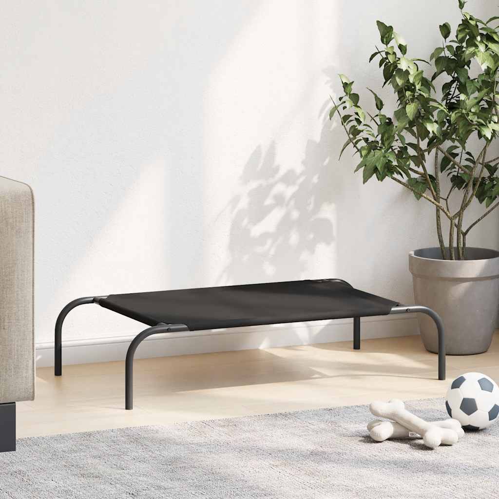 Elevated Dog Bed Black 90x50x20 cm Oxford Fabric and Steel