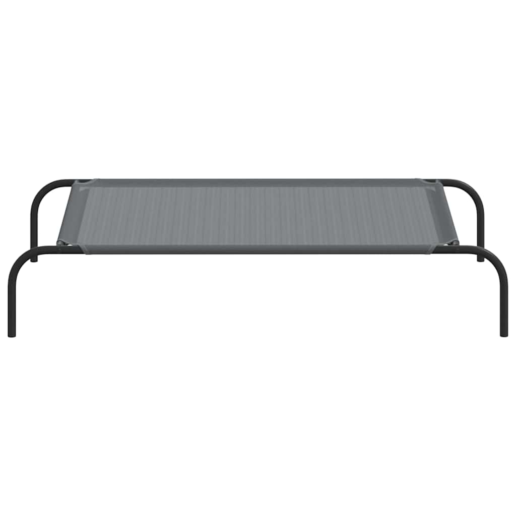 Elevated Dog Bed Grey 110x65x20 cm Textilene and Steel