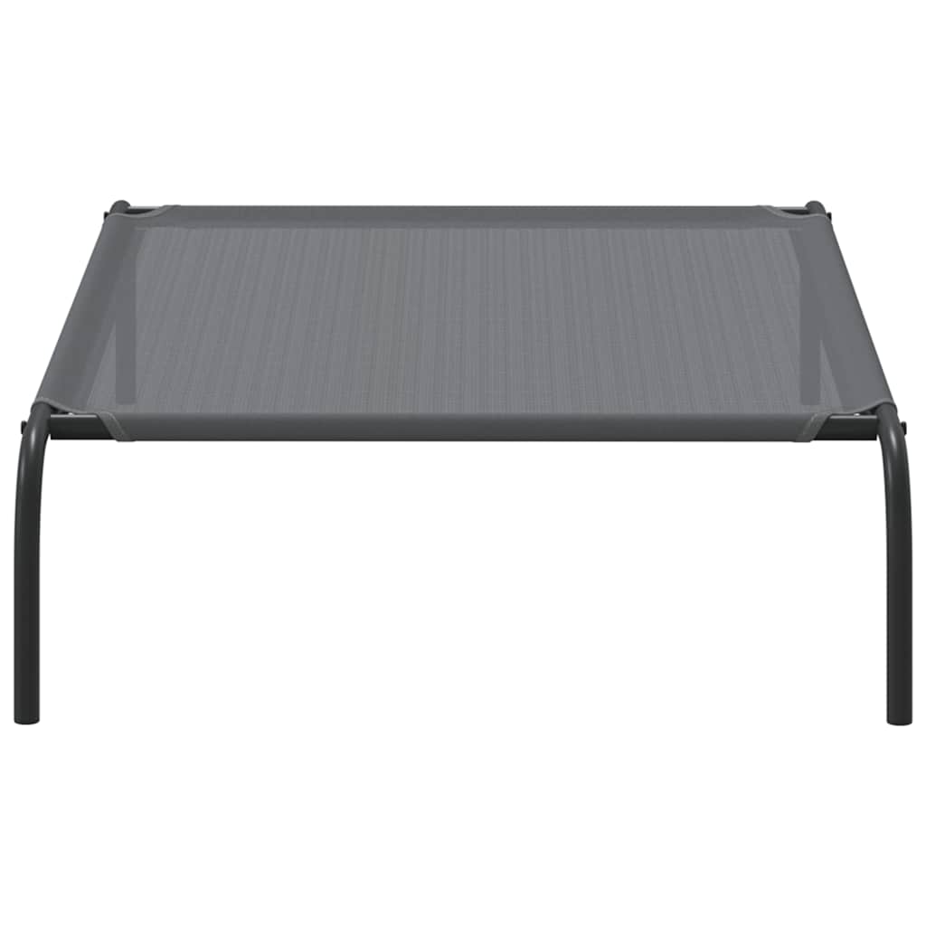 Elevated Dog Bed Grey 110x65x20 cm Textilene and Steel