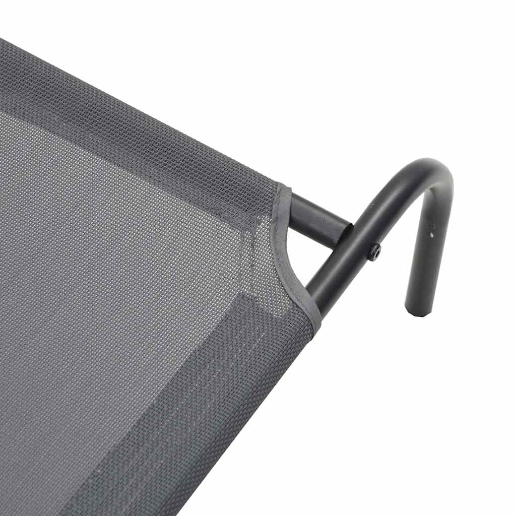 Elevated Dog Bed Grey 110x65x20 cm Textilene and Steel