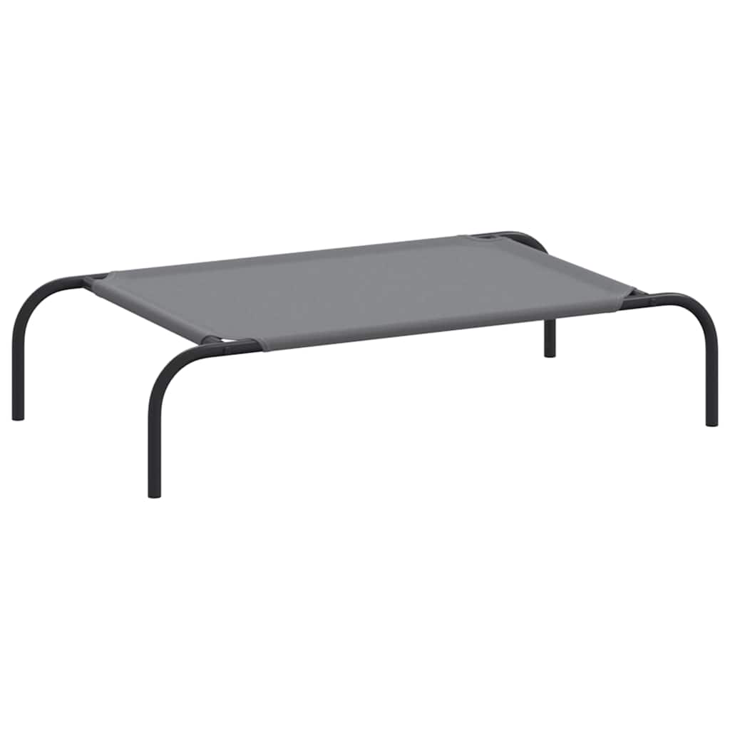 Elevated Dog Bed Grey 90x50x20 cm Oxford Fabric and Steel