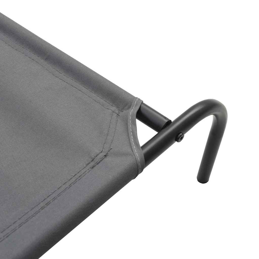Elevated Dog Bed Grey 90x50x20 cm Oxford Fabric and Steel