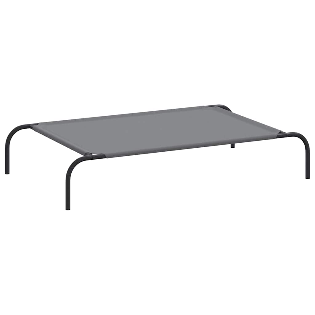 Elevated Dog Bed Grey 110x65x20 cm Oxford Fabric and Steel