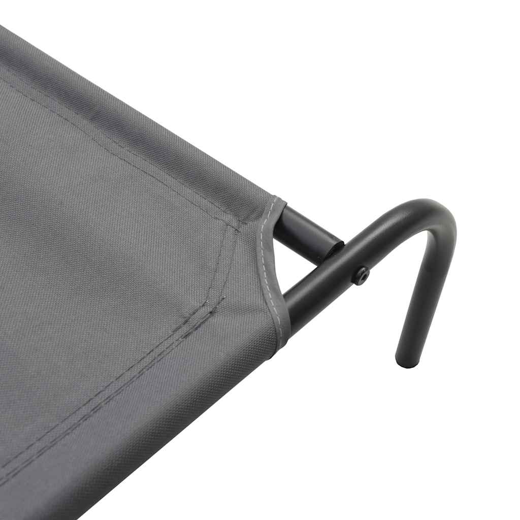 Elevated Dog Bed Grey 110x65x20 cm Oxford Fabric and Steel