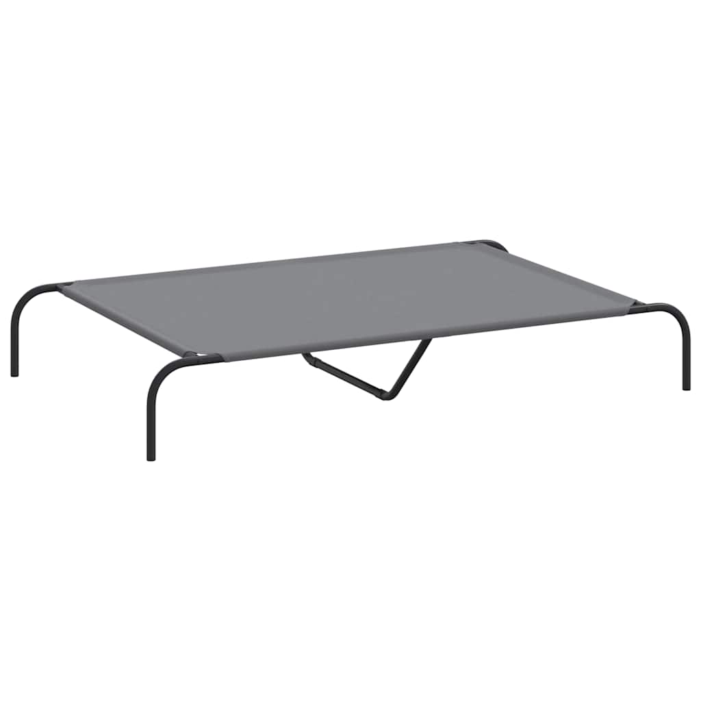 Elevated Dog Bed Grey 130x80x20 cm Oxford Fabric and Steel
