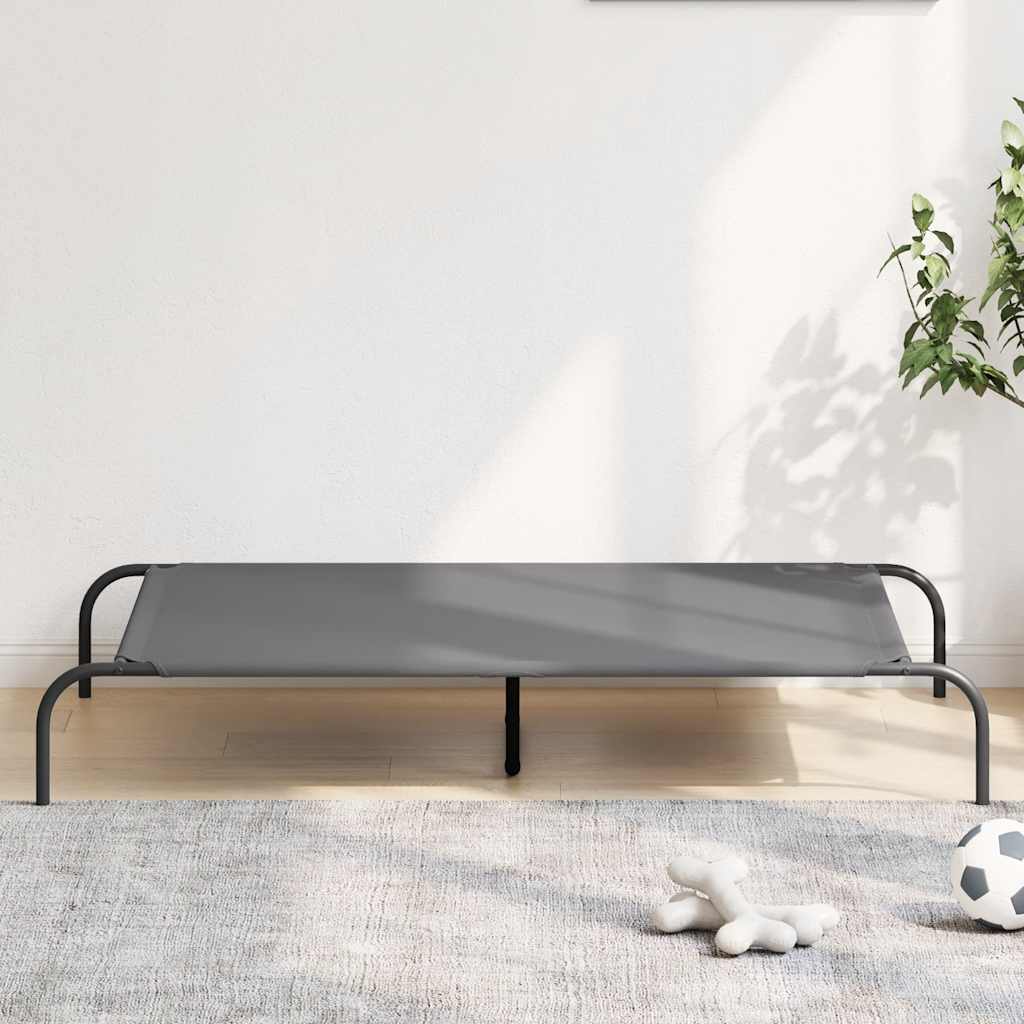 Elevated Dog Bed Grey 130x80x20 cm Oxford Fabric and Steel