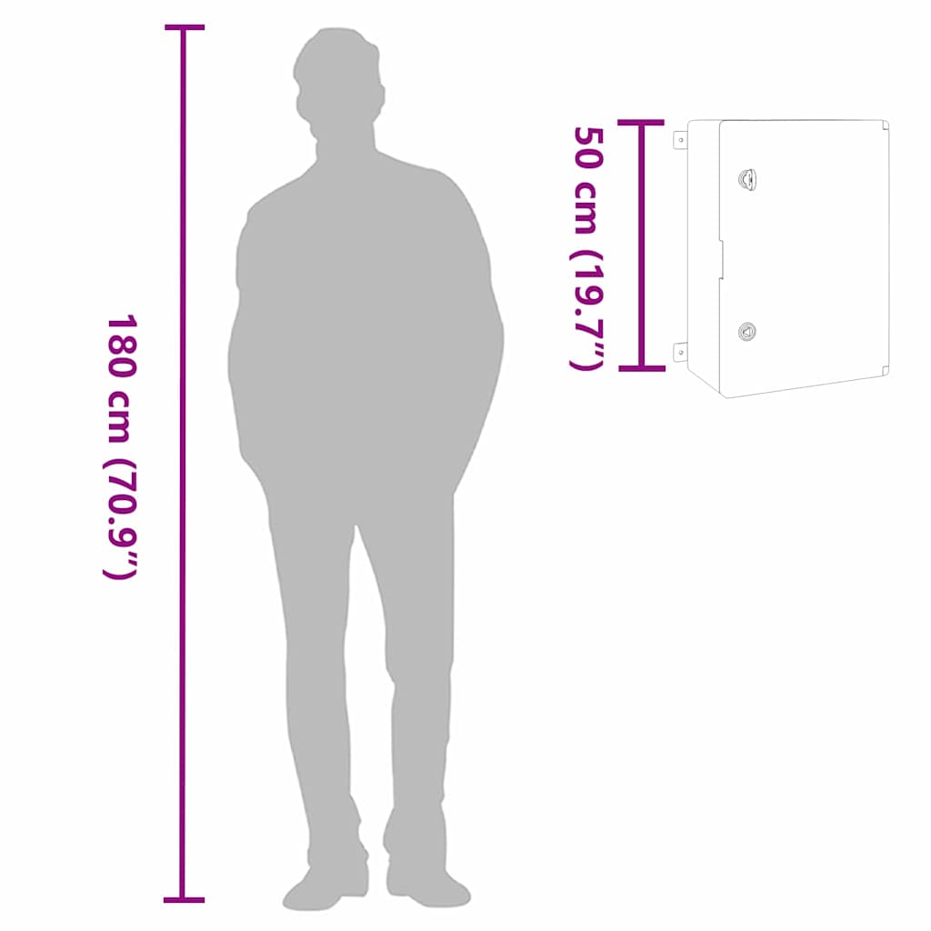 Control Cabinet Grey 35 x 19.5 x 50 cm ABS Plastic