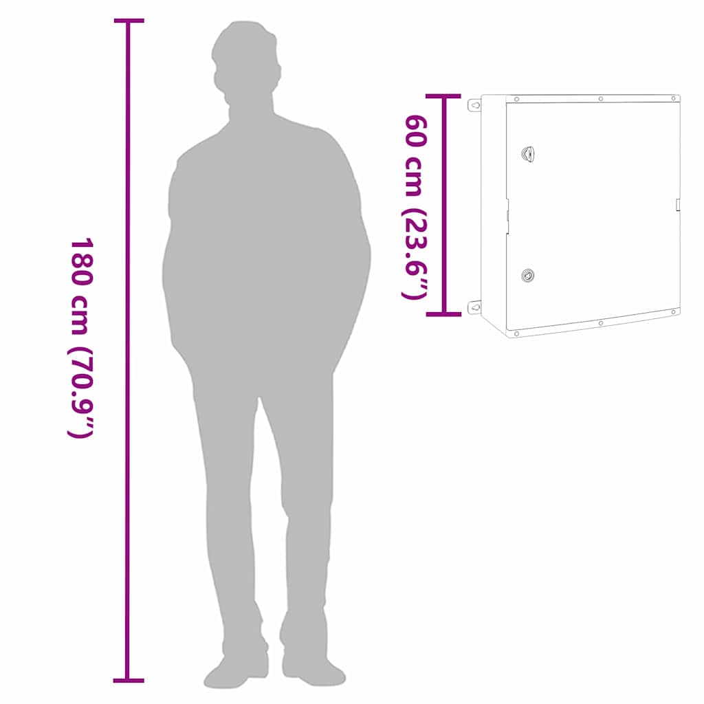 Control Cabinet Grey 50 x 23 x 60 cm ABS Plastic
