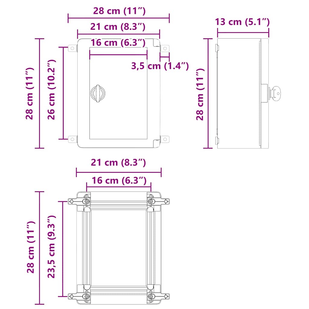 Control Cabinet Grey 21 x 13 x 28 cm ABS Plastic