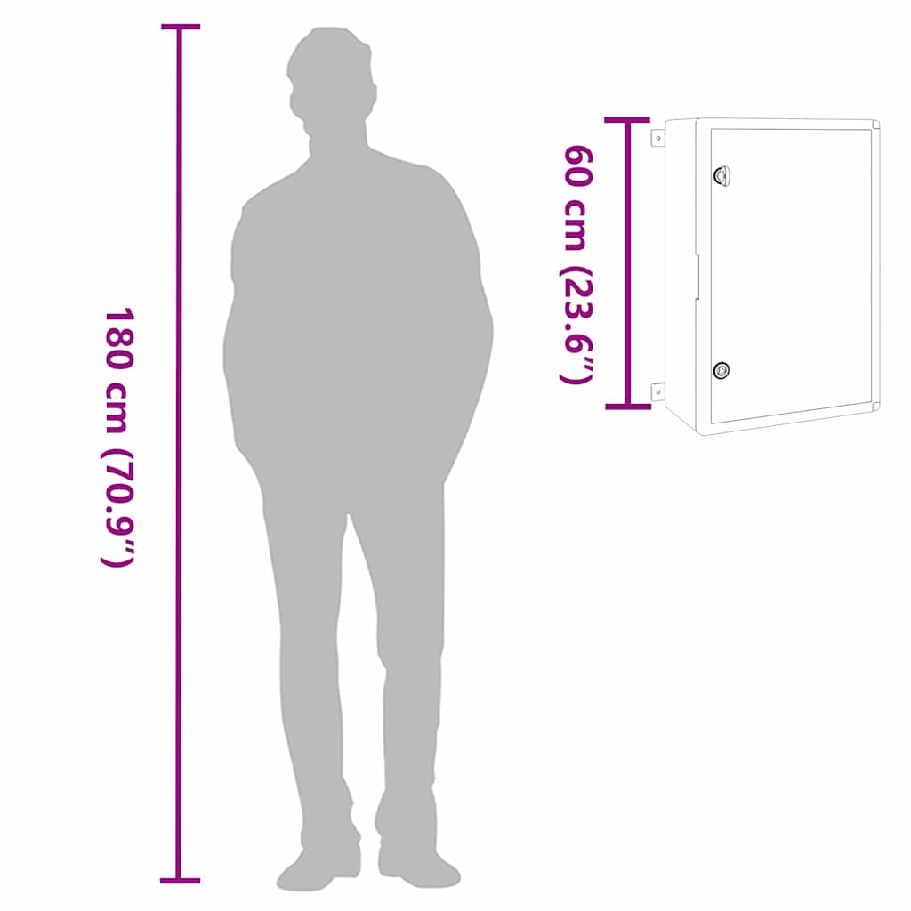 Control Cabinet Grey 40 x 20 x 60 cm ABS Plastic