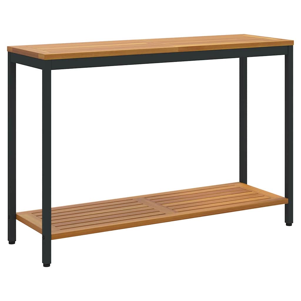 Outdoor Table with Storage Natural and black 110 x 35 x 75 cm
