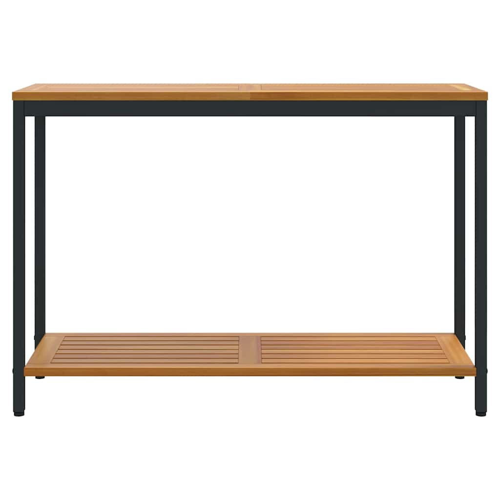 Outdoor Table with Storage Natural and black 110 x 35 x 75 cm