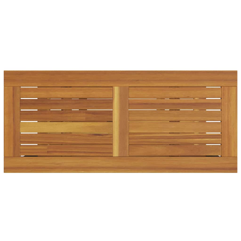Outdoor Table with Storage Natural and grey 80 x 35 x 75 cm