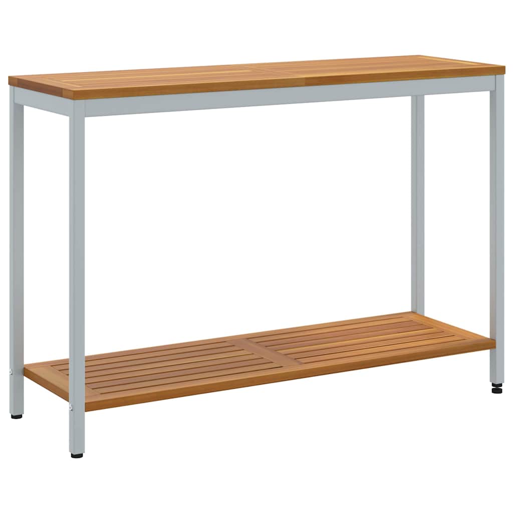 Outdoor Table with Storage Natural and grey 110 x 35 x 75 cm