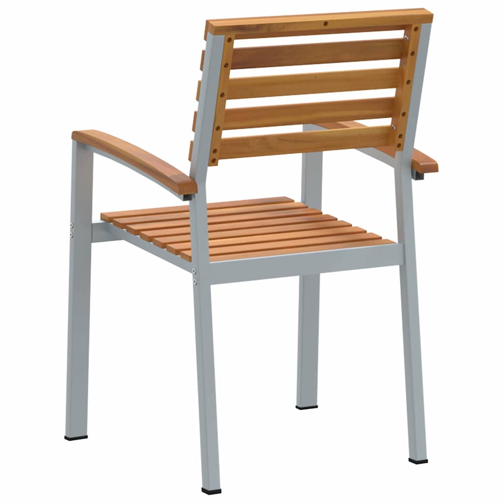 Garden Chair 2 pcs Brown 56 x 57 x 87cm Solid Acacia wood
