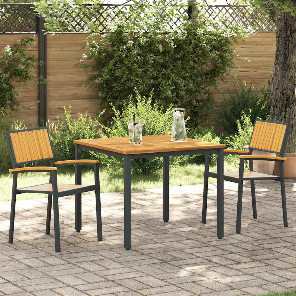 Garden Chair 2 pcs Brown 56 x 57 x 87cm Solid Acacia wood