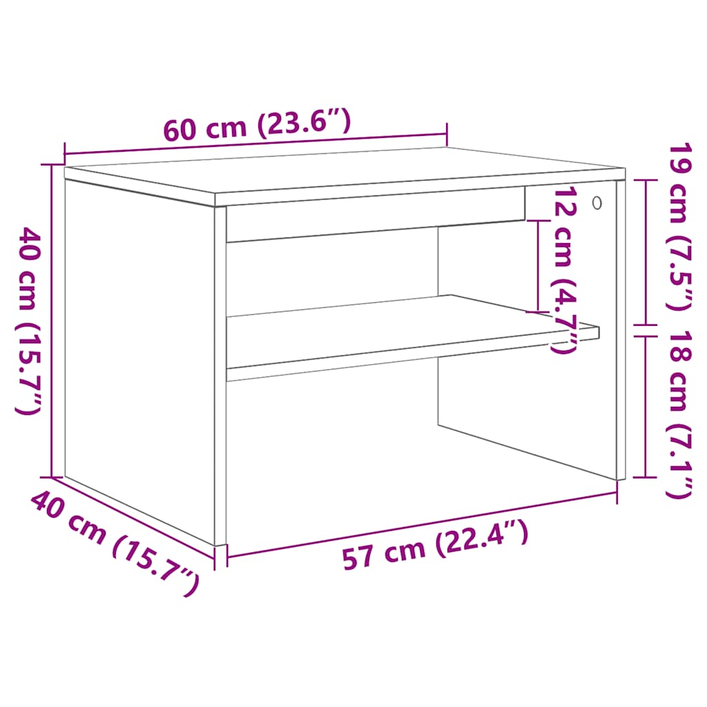 TV Cabinet Artisan Oak 60x40x40 cm Engineered Wood