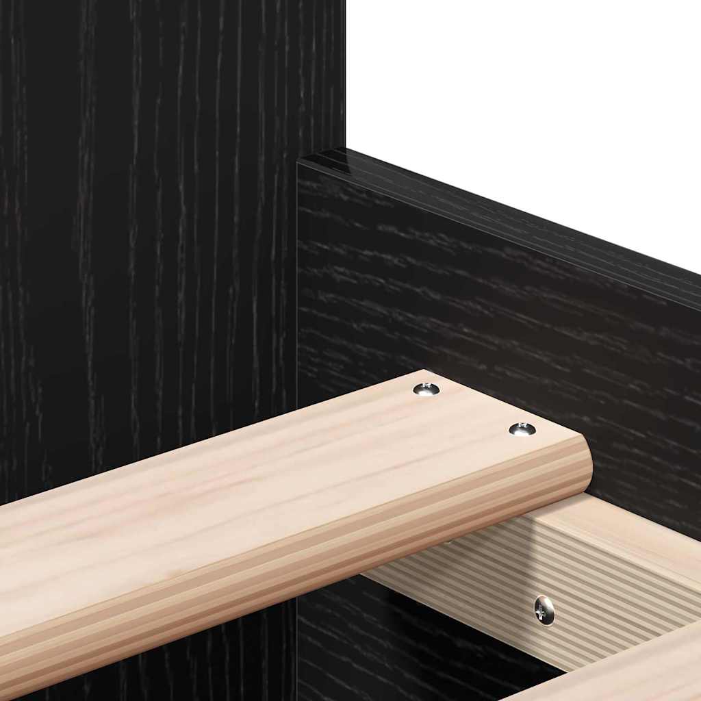 Bed Frame with Headboard Black oak 100 x 200 cm Engineered wood