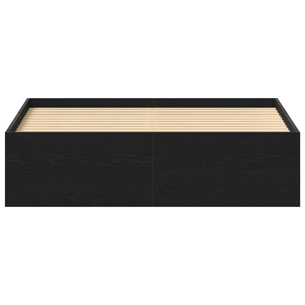 Bed Frame without Mattress Black Oak 120x190 cm Engineered Wood