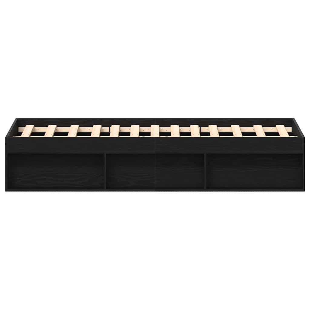 Bed Frame without Mattress Black Oak 120x190 cm Engineered Wood